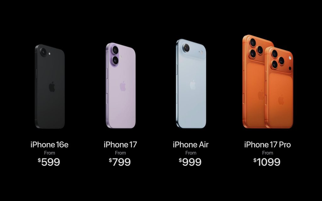 Apple announced pricing across the iPhone 17 lineup